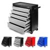 A 5-drawer tool storage trolley with four metal drawers on wheels, ideal for organizing tools and equipment efficiently.