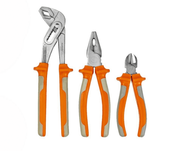 3-Piece Heavy Duty Plier Set With Diagonal Cutter