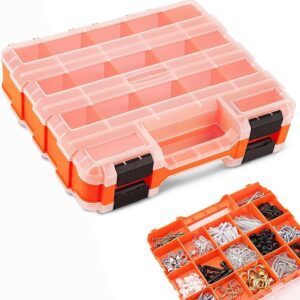 HORUSDY Small Parts Organizer, 34-Compartments Double Side Parts Organizer