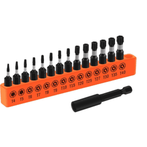 HORUSDY 15-Piece Impact Torx Screwdriver Bit Set with Tamper