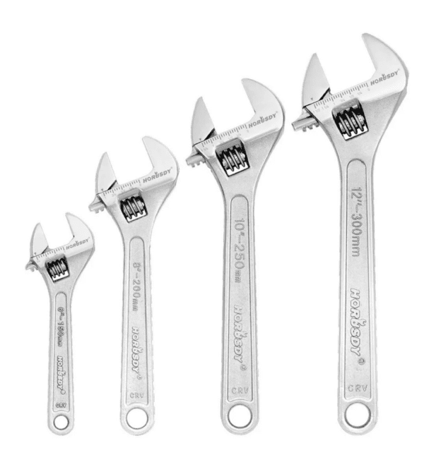 4-Pieces Adjustable Wrench Set