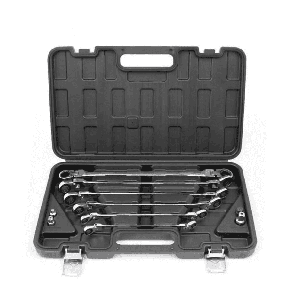 10-Piece 8-19mm CRV Flexible Head Ratchet Spanner Set