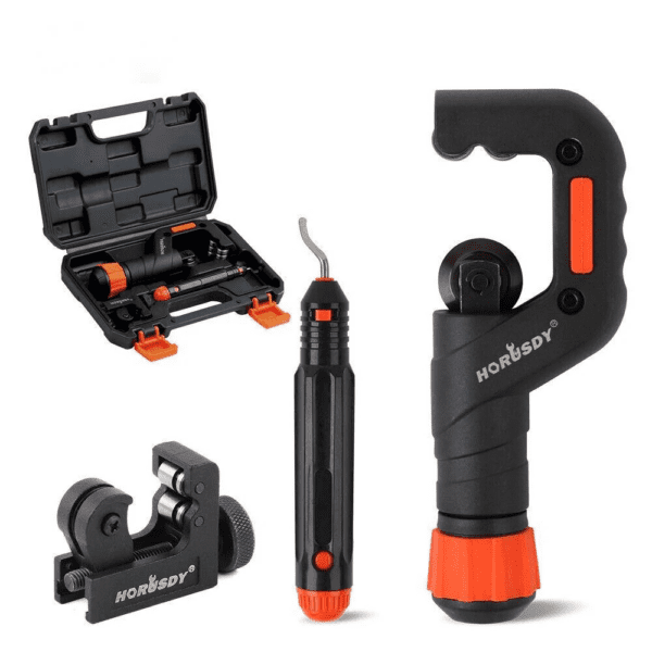 HORUSDY 3-Piece Heavy-Duty Tube and Steel Pipe Cutter Set, with Deburring Tool - SDY-97586